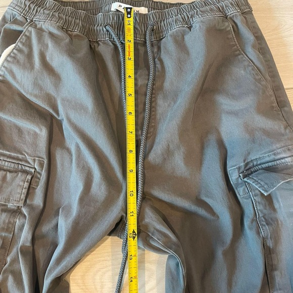 PacSun Baggy Cargo Pants Mens Small Olive Green Drawstring Waist Casual - Picture 6 of 11